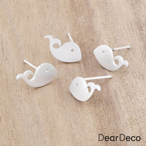 미니 돌고래 귀걸이 은침(1쌍)고급무광 귀걸이재료 부자재 m1705-04