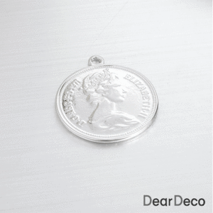 라운드코인펜던트 엘리자베스(약25mm)(1개)동전 메달 목걸이재료 m1709-02