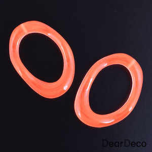 셀룰로이드 프리형링펜던트(40mm)형광오렌지(1개)귀걸이만들기 재료 e1805-18