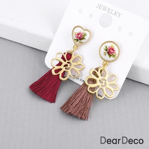1810diy31[디자인샘플]태슬&꽃장식 귀걸이만들기/귀걸이모양,태슬색상선택