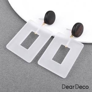 1812diy01[디자인샘플]무광아크릴사각&우드 귀걸이만들기/도금색상선택