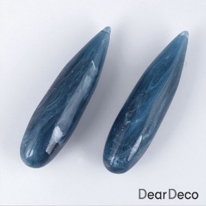 아크릴 긴물방울 네이비마블(길이57mm)(1개,10개)귀걸이재료 부자재 e1906-01