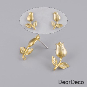 장미꽃귀걸이 은침 고급무광(좌우1쌍)러블리한 귀걸이재료 부자재 m2002-05