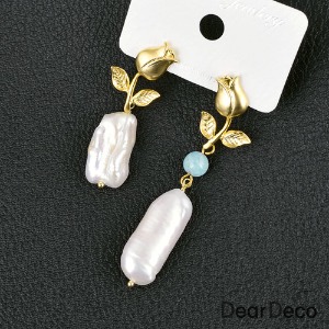 [디자인샘플]담수못난이막대 장미꽃 귀걸이만들기 2002diy15