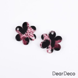 아크릴 미니 6잎꽃 양구멍펜던트 퍼플호피(1개)귀걸이부자재 악세사리부자재 e2010-10