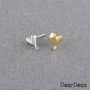 미니 변형하트 귀걸이 은침(1쌍)귀걸이재료 악세사리부자재 m2011-37
