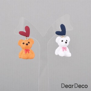 [디자인샘플-재료구매]하트 곰돌이 귀걸이만들기 diy2104-15