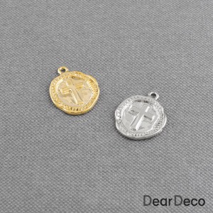 찌그러진 십자문양 코인펜던트(1개) 악세사리재료 동전목걸이만들기 m2201-32