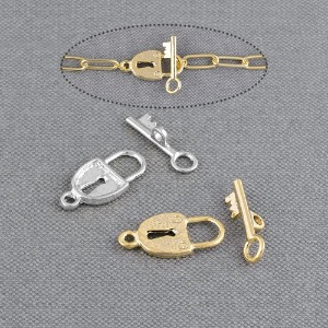 열쇠자물쇠 토글바(1조) 목걸이팔찌마감장식 클래습 부자재 m2104-45