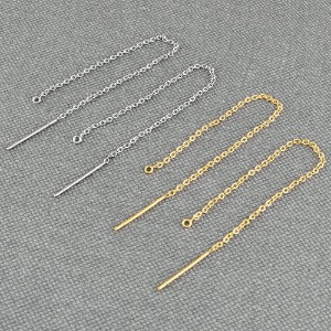 스테인레스 써지컬스틸 체인통과 드롭 귀걸이 부자재(1쌍) m2106-10