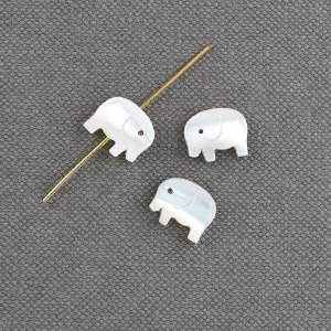 자개 미니 코끼리 세로통과형(1개) 비즈공예부자재 팔찌재료 p2204-08