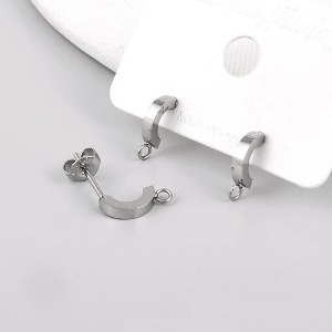 스테인레스스틸 반원 귀걸이(1쌍) 써지컬 귀걸이부자재 m1901-15