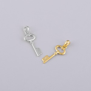 실버펜던트 미니행운열쇠(1개) 귀여운 데일리 은목걸이재료 s2004-05