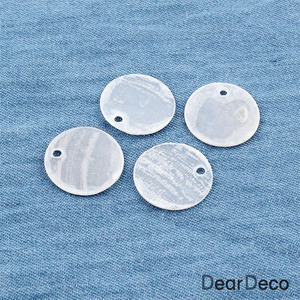 자개 반투명 라운드 화이트(15mm)(2개)귀걸이재료 코인 p1706-05