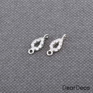 실버 큐빅미니드롭양고리(小)도금선택(1개)귀걸이재료 실버 악세사리부자재 s1801-19