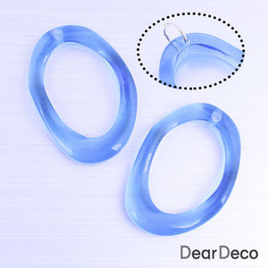 셀룰로이드 프리형링펜던트(40mm)블루(1개)귀걸이만들기 재료 e1805-19