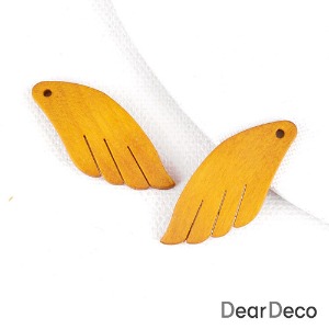 우드 천사날개 펜던트 옐로우(좌우1쌍)나무악세사리재료 귀걸이재료 w1911-01