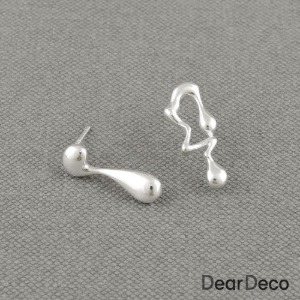실버 언발란스 디자인 귀걸이(1쌍)유니크한 은귀걸이 s2101-01