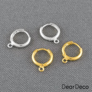 실버 원터치귀걸이 민자(약11~12mm)(1쌍)은부자재 귀걸이재료 s2110-02