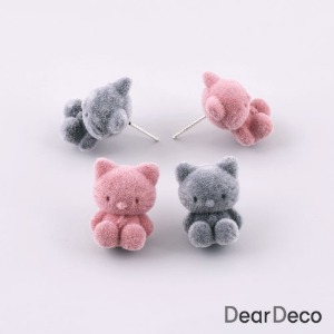 통통 고양이 귀걸이 은침 후로킹(1쌍)귀여운 패션악세사리 완제품 m2111-23