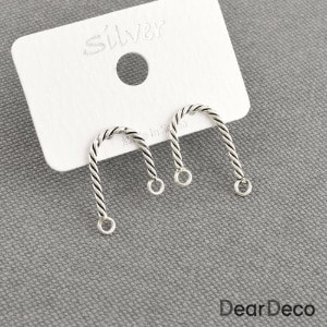 실버 n자형 귀걸이 엔틱(1쌍)은부자재 귀걸이만들기 재료 s2201-35