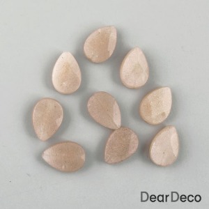 피치문스톤 납작물방울컷 통과형(소)(2개)천연원석 비즈팔찌 귀걸이재료 g2202-04