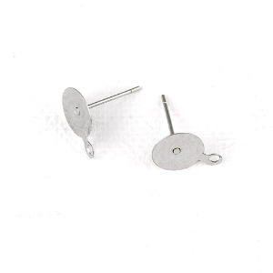 스테인레스 부착용 고리원판귀걸이(8mm) (2쌍) 써지컬스틸 귀걸이부자재 m1910-34