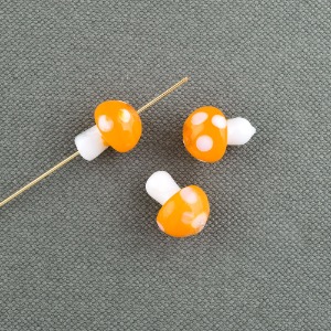 베네치아풍 버섯 세로통과 오렌지(2개) 비즈공예재료 귀걸이부자재 유리공예 e2303-23