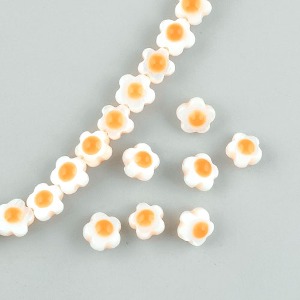 자개꽃 초미니 계란꽃 통과형 양면(6~6.5mm) (5개) 비즈팔찌재료 p2306-04
