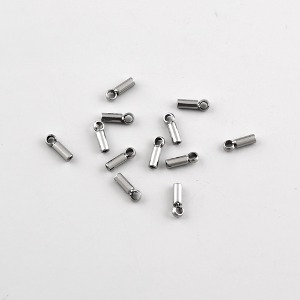 스테인레스 써지컬 고리 엔드캡 얇은끈마감(내경 약0.7mm) (4개) m2311-01