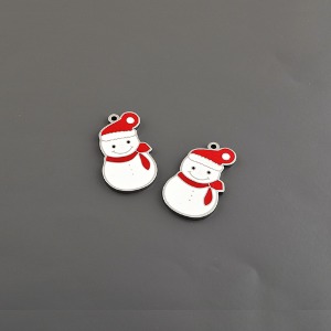 스테인레스 써지컬 크리스마스 악세사리재료 스마일 눈사람펜던트(1개) m2311-40