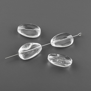 투명 글라스 비정형 물방울 통과형 팔찌 귀걸이재료 (2개) e2405-15